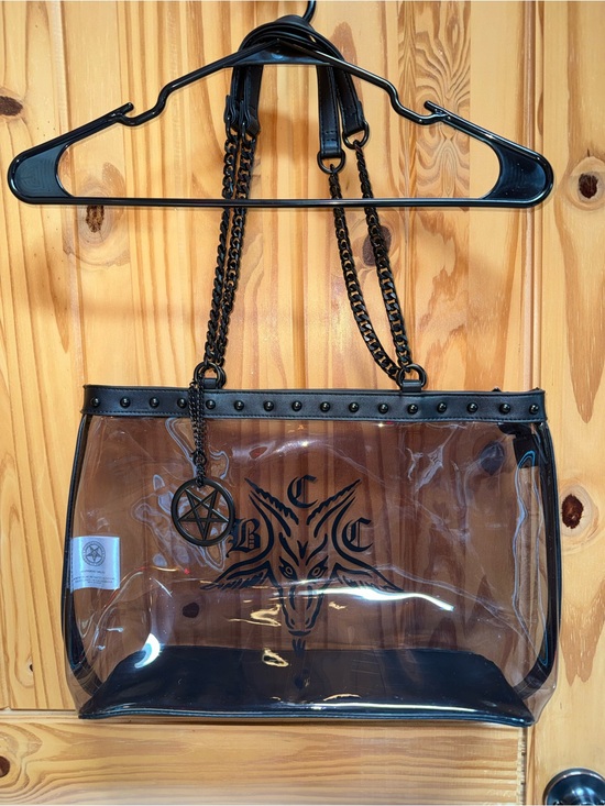 Blackcraft Cult Handbags - Blackcraft Cult Clear Tote with Pentagram Charm - Alternative Women’s Bag